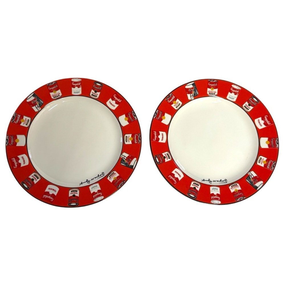 Block Art | Andy Warhol Campbell's Soup Can Print Dessert Plates (2)